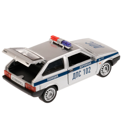 купить Машинка металлическая инерционная Технопарк Lada-2108 Спутник, полиция 12 см.