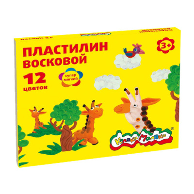 купить Пластилин Каляка-Маляка для детского творчества 12 цв. 180 г со стеком 3+, 822663