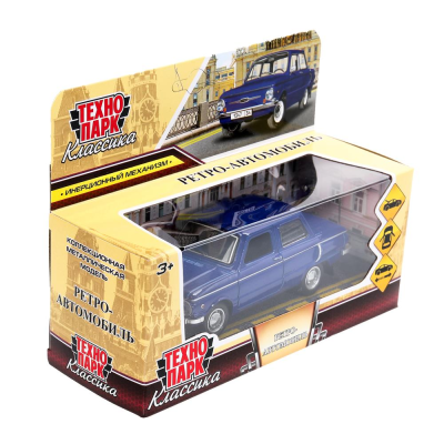 купить Машина металлическая инерционная Технопарк ретро-модель 12 см, синяя