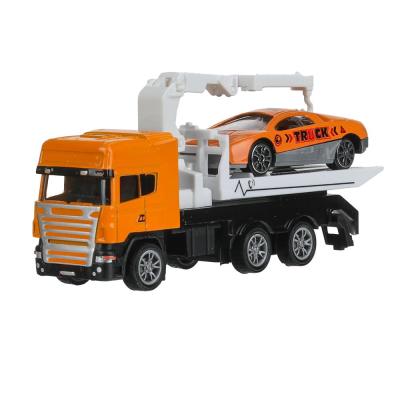 купить Машинка металлическая инерционная Технопарк  ЭВАКУАТОР, эвакуатор 12см с машиной 7см