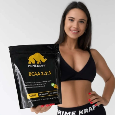 купить Аминокислоты PRIMEKRAFT BCAA 2:1:1 (БЦАА) со вкусом чистый (pure), дойпак, 500 гр