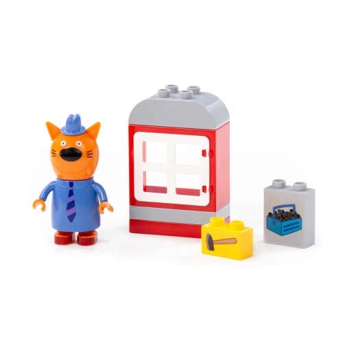 купить Конструктор Полесье серия Макси - Три кота. Папа строит домик (8 эл., в коробке) 67392