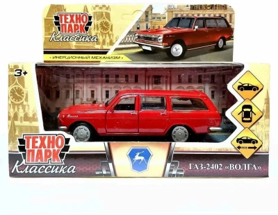 купить Машинка металлическая инерционная Технопарк ГАЗ -2402 Волга,  12 см,  красная