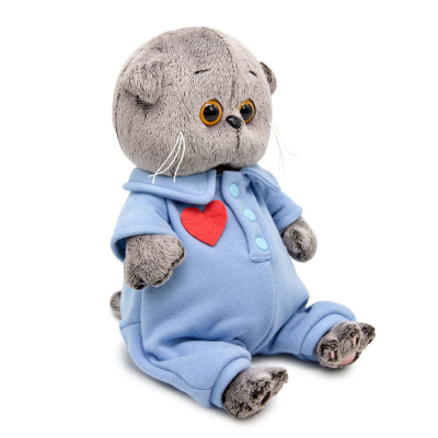 купить Мягкая игрушка Budi Basa, Басик BABY в голубом комбинезоне с сердечком