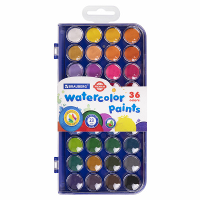 купить Краски акварельные BRAUBERG "PREMIUM" 36 цветов