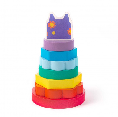 купить Деревяшки, Пирамидка деревянная "Кошечка Мяу", 21WPR02C