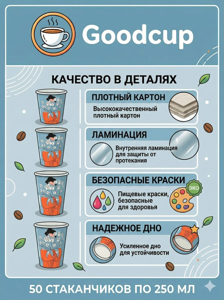 купить Бумажный стакан "Весна" синий, 250мл, 25шт