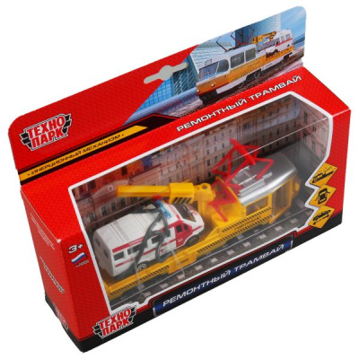 купить Технопарк Трамвай ремонтный 16,5 см + Газель SB-17-73-B+GAZEL-WB