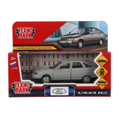 купить Машинка металлическая инерционная Технопарк Ваз-2112, светло-коричневая, 12 см