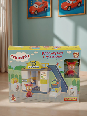 купить Конструктор Полесье "Макси" - "Три кота. Карамелька в магазине", 25 эл.