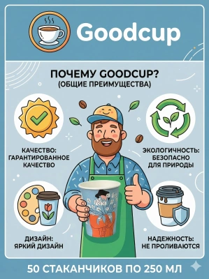 купить Бумажный стакан "Весна" синий, 250мл, 50шт