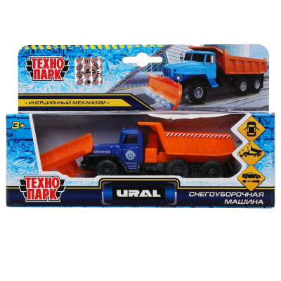 купить ТТехнопарк, Модель металлическая УРАЛ снегоуборочная (12 см, инерционная), SB-16-53-A(SNOW)-WB