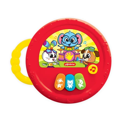купить Азбукварик Музыкальный барабанчик Красный