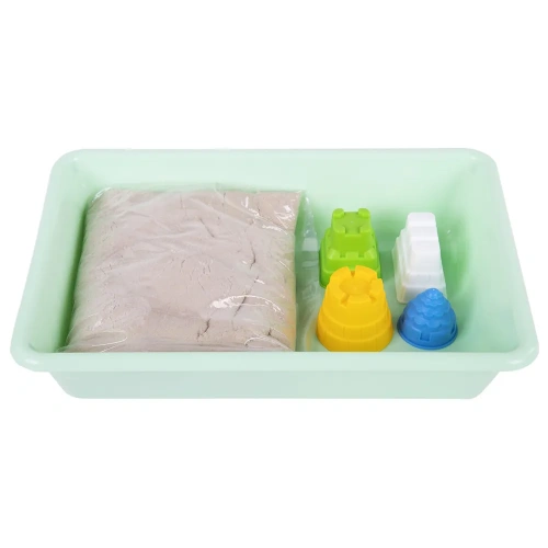 купить Кинетический Умный песок "Чудесный замок" с песочницей и формочками, 1 кг, BRAUBERG KIDS, 664918