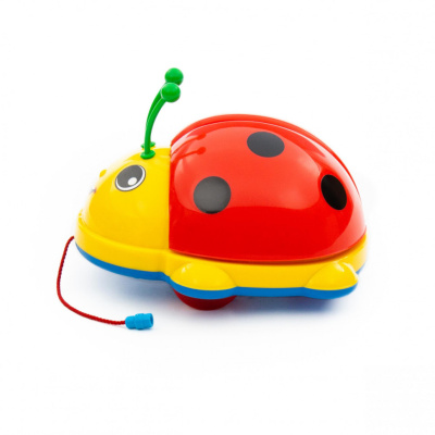 купить Каталка на верёвочке "Божья коровка", 9158