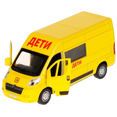 купить Машинка металлическая инерционная Технопарк Citroen Jumper  14 см. желтая