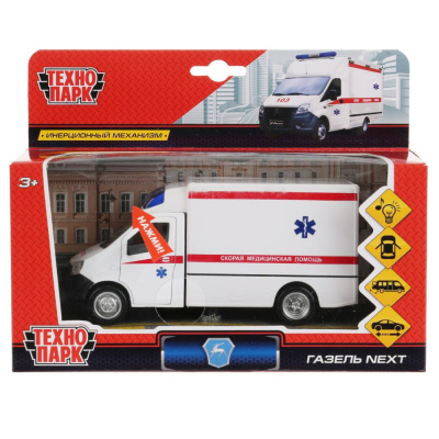 купить Машина Технопарк Газель Next Скорая помощь инерционная