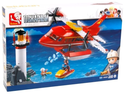 купить Конструктор Пожарный самолет, Sluban, серия Пожарная бригада, M38-B0629