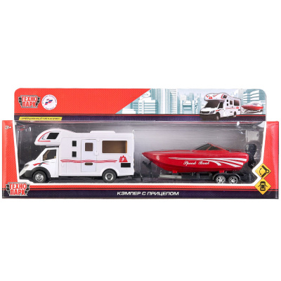 купить Технопарк, Модель металлическая КЭМПЕР С КАТЕРОМ (инерционная, 36 см), 1020-2R