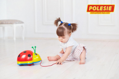 купить Каталка на верёвочке "Божья коровка", 9158