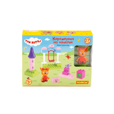 купить Конструктор Полесье "Макси" - "Три кота. Карамелька на качелях", 27 эл.