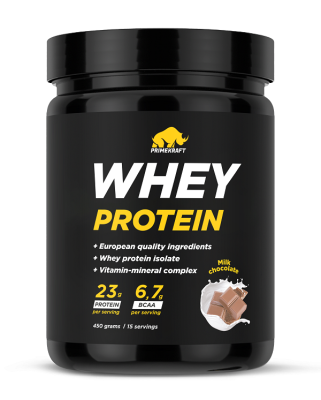 купить Сывороточный протеин WHEY   Milk chocolate (молочный шоколад), банка 450 гр