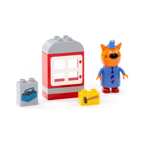 купить Конструктор Полесье серия Макси - Три кота. Папа строит домик (8 эл., в коробке) 67392