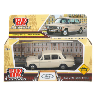 купить Машинка металлическая инерционная Технопарк LADA  2106 длина 10,5 см, бежевая