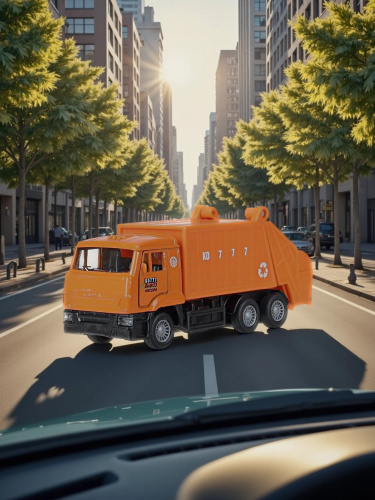 купить Машинка металлическая инерционная Технопарк KAMAZ МУСОРОВОЗ, 12 см