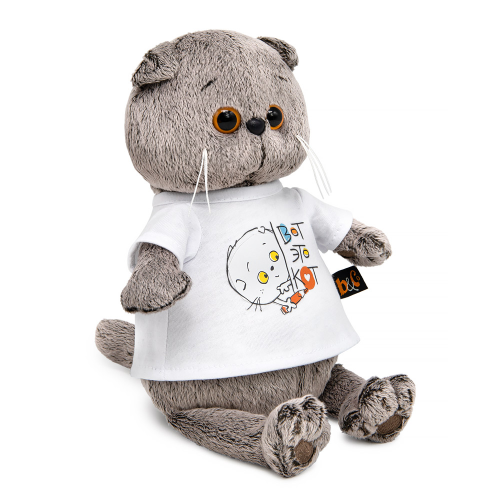 купить Мягкая игрушка Budi Basa Кот Басик в футболке с принтом "Вот это кот", "Мультсериал" Ksm19-003