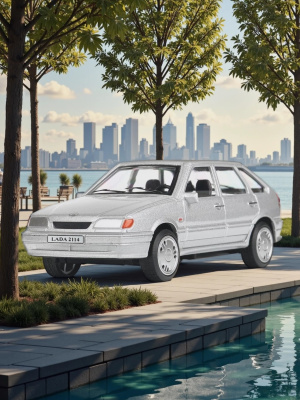 купить Машинка металлическая инерционная Технопарк LADA  2114 длина 10,5 см,  серебристая