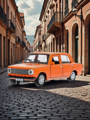 купить Машинка металлическая инерционная Технопарк ваз-2101, 12 см, оранжевая