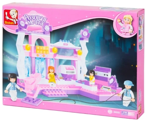 купить Sluban, Конструктор - Розовая мечта Сцена с фигурками 176 дет. , M38-B0252