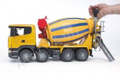 купить Бетономешалка Scania (цвет жёлто синий) (подходит модуль со звуком и светом H)