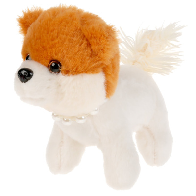 купить Мой питомец, Мягкая игрушка шпиц с ожерельем 17см в сумочке с принтом, F80210-16