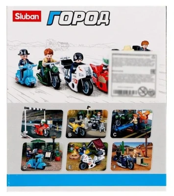 купить Конструктор ковбой с мотоциклом, Sluban, серия город M38-0717F