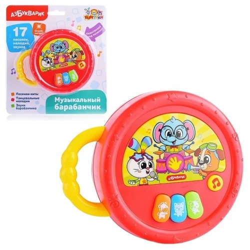 купить Азбукварик Музыкальный барабанчик Красный