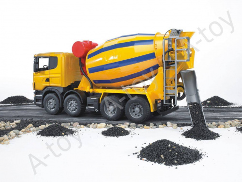 купить Бетономешалка Scania (цвет жёлто синий) (подходит модуль со звуком и светом H)