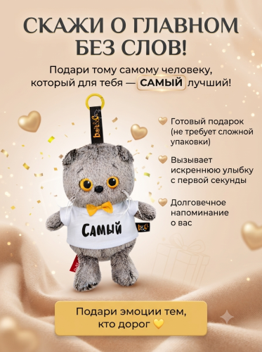 купить Брелок Кот Басик в футболке, Budi Basa