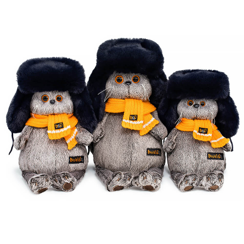 купить Мягкая игрушка Budi Basa Басик в меховой шапке и шарфе, Ks22-282
