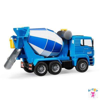 купить Bruder, Бетономешалка MAN сине-серая, подходит модуль звука и света, 02-744