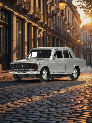 купить Машинка металлическая инерционная Технопарк ВАЗ-2106 Жигули, 12 см, серебристая