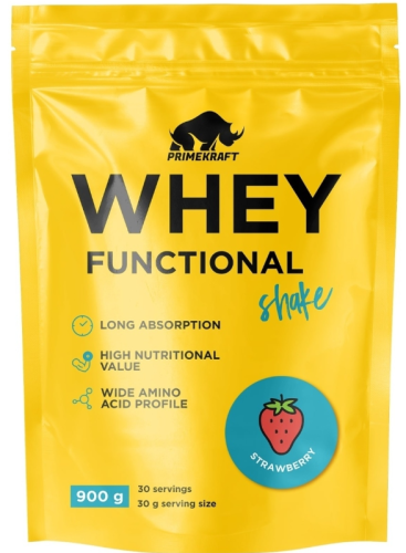 купить Коктейль протеиновый Prime Kraft Whey Functional Shake клубника 900 г