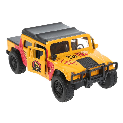 купить Технопарк, Машина металлическая HUMMER H1 ПИКАП, 12 см+динозавр 9 см, SB-18-09-H1+DINO(WB)