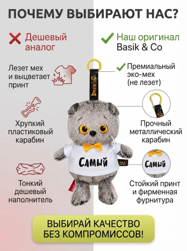 купить Брелок Кот Басик в футболке, Budi Basa