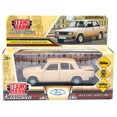 купить Машинка металлическая инерционная Технопарк LADA ваз-2105 (1997) 12 cm, бежевая