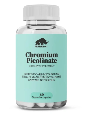 купить БАД Primekraft "Пиколинат хрома" (Chromium Picolinate) VEG CAPS, банка 60 капс.