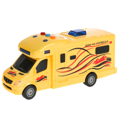 купить Технопарк, машина пластик свет-звук Дом на колесах 19,5 см, 3 кнопки, 1911A063-R