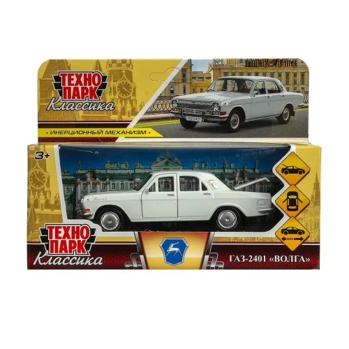 купить Машинка металлическая инерционная Технопарк ГАЗ-2401 ВОЛГА, 12 см, белая