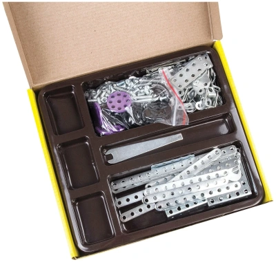 купить Конструктор металлический ЮНЛАНДИЯ "Для уроков труда №2", развивающий, 290 элементов, 104680